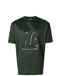 dunkelgrünes bedrucktes T-Shirt mit einem Rundhalsausschnitt von Lanvin