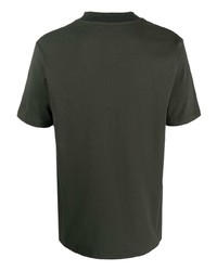 dunkelgrünes bedrucktes T-Shirt mit einem Rundhalsausschnitt von Levi's Made & Crafted