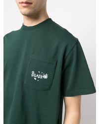 dunkelgrünes bedrucktes T-Shirt mit einem Rundhalsausschnitt von Palmes