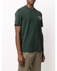 dunkelgrünes bedrucktes T-Shirt mit einem Rundhalsausschnitt von Z Zegna