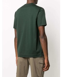dunkelgrünes bedrucktes T-Shirt mit einem Rundhalsausschnitt von Z Zegna