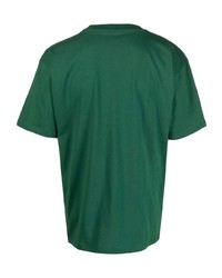 dunkelgrünes bedrucktes T-Shirt mit einem Rundhalsausschnitt von PACCBET