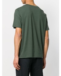 dunkelgrünes bedrucktes T-Shirt mit einem Rundhalsausschnitt von JW Anderson