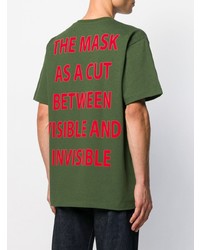 dunkelgrünes bedrucktes T-Shirt mit einem Rundhalsausschnitt von Gucci