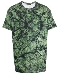 dunkelgrünes bedrucktes T-Shirt mit einem Rundhalsausschnitt von Mr & Mrs Italy