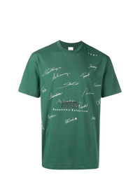 dunkelgrünes bedrucktes T-Shirt mit einem Rundhalsausschnitt von Napa Silver