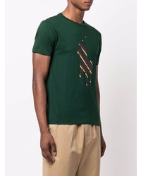 dunkelgrünes bedrucktes T-Shirt mit einem Rundhalsausschnitt von Polo Ralph Lauren