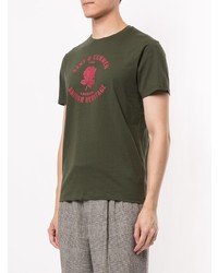 dunkelgrünes bedrucktes T-Shirt mit einem Rundhalsausschnitt von Kent & Curwen
