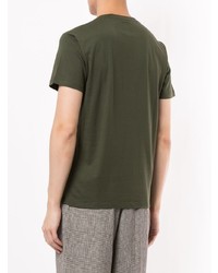 dunkelgrünes bedrucktes T-Shirt mit einem Rundhalsausschnitt von Kent & Curwen