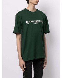 dunkelgrünes bedrucktes T-Shirt mit einem Rundhalsausschnitt von Mastermind World
