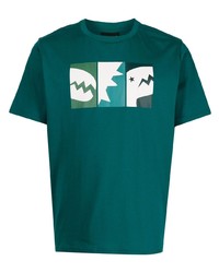 dunkelgrünes bedrucktes T-Shirt mit einem Rundhalsausschnitt von SPORT b. by agnès b.