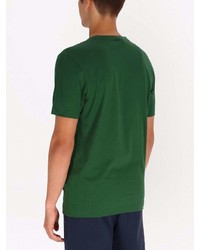 dunkelgrünes bedrucktes T-Shirt mit einem Rundhalsausschnitt von BOSS HUGO BOSS