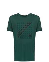 dunkelgrünes bedrucktes T-Shirt mit einem Rundhalsausschnitt von Track & Field