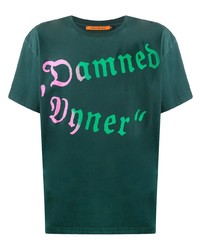 dunkelgrünes bedrucktes T-Shirt mit einem Rundhalsausschnitt von Vyner Articles