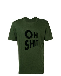 dunkelgrünes bedrucktes T-Shirt mit einem Rundhalsausschnitt von Zadig & Voltaire