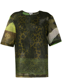 dunkelgrünes bedrucktes T-shirt von Pierre Louis Mascia