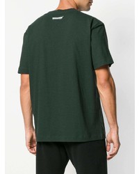 dunkelgrünes besticktes T-Shirt mit einem Rundhalsausschnitt von Alexander Wang