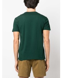 dunkelgrünes besticktes T-Shirt mit einem Rundhalsausschnitt von Polo Ralph Lauren