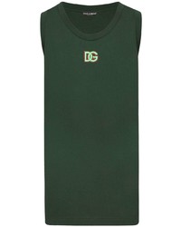 dunkelgrünes besticktes Trägershirt von Dolce & Gabbana