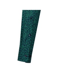 dunkelgrünes Businesshemd mit Blumenmuster von Seidensticker