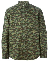 dunkelgrünes Camouflage Langarmhemd von Golden Goose Deluxe Brand