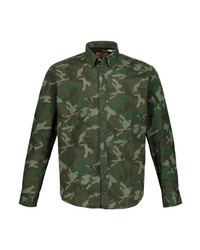 dunkelgrünes Camouflage Langarmhemd von JP1880