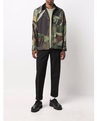 dunkelgrünes Camouflage Langarmhemd von Sacai