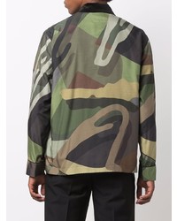 dunkelgrünes Camouflage Langarmhemd von Sacai