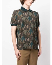 dunkelgrünes Camouflage Polohemd von Paul Smith