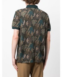 dunkelgrünes Camouflage Polohemd von Paul Smith