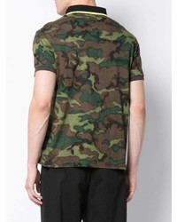 dunkelgrünes Camouflage Polohemd von Moncler