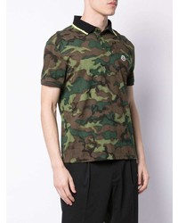 dunkelgrünes Camouflage Polohemd von Moncler