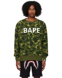 dunkelgrünes Camouflage Sweatshirt von BAPE