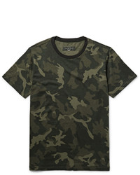 dunkelgrünes Camouflage T-Shirt mit einem Rundhalsausschnitt