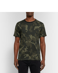 dunkelgrünes Camouflage T-Shirt mit einem Rundhalsausschnitt von rag & bone