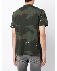 dunkelgrünes Camouflage T-Shirt mit einem Rundhalsausschnitt von Amiri