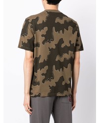 dunkelgrünes Camouflage T-Shirt mit einem Rundhalsausschnitt von Hugo