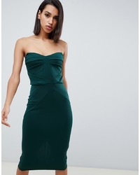 dunkelgrünes figurbetontes Kleid von ASOS DESIGN
