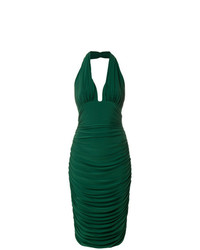dunkelgrünes figurbetontes Kleid von Norma Kamali