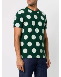 dunkelgrünes gepunktetes T-Shirt mit einem Rundhalsausschnitt von Levi's Vintage Clothing
