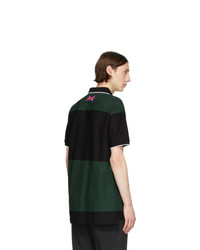 dunkelgrünes horizontal gestreiftes Polohemd von Burberry