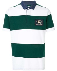 dunkelgrünes horizontal gestreiftes Polohemd von Kent & Curwen