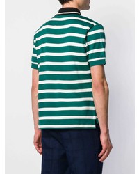 dunkelgrünes horizontal gestreiftes Polohemd von Vivienne Westwood