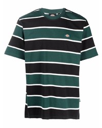 dunkelgrünes horizontal gestreiftes T-Shirt mit einem Rundhalsausschnitt von Dickies Construct