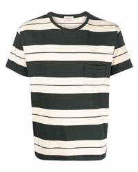 dunkelgrünes horizontal gestreiftes T-Shirt mit einem Rundhalsausschnitt von Levi's
