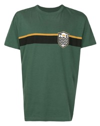 dunkelgrünes horizontal gestreiftes T-Shirt mit einem Rundhalsausschnitt von OSKLEN