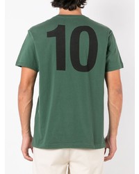 dunkelgrünes horizontal gestreiftes T-Shirt mit einem Rundhalsausschnitt von OSKLEN