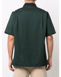 dunkelgrünes Kurzarmhemd von Sacai