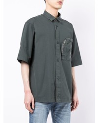 dunkelgrünes Kurzarmhemd von Armani Exchange