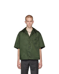 dunkelgrünes Kurzarmhemd von Prada